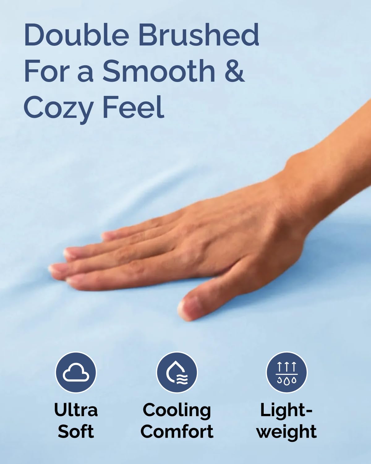 Full Size Fitted Bed Sheet - Pack of 2 Single Fitted Bottom Sheet Only - Fits Mattress Up To 16" Deep Pockets - Extra Soft, Cozy, Breathable & Cooling - Hotel Quality, Fade & Wrinkle Free - Light Blue