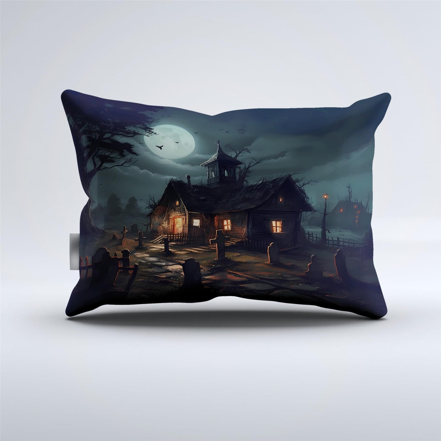 Halloween Haunted House Prints Comforter Set | Horror Festive Spooky Manor Design Bedding Set | with Soft Comforter+2 Pillow Shams(3PCS) or Sheet (4PCS) (A,Full-4PCS)