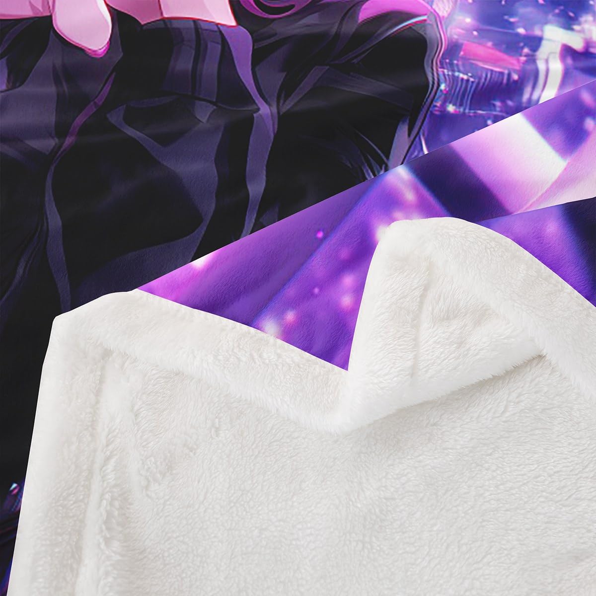Erosebridal Kids Anime Girl Twin Size Throw Blanket, Japanese Anime Fleece Sherpa Blanket, Cartoon Girl Decor for Boys Teens Bedroom Decor, Kawaii Japanese Animation Decorative Sofa Couch