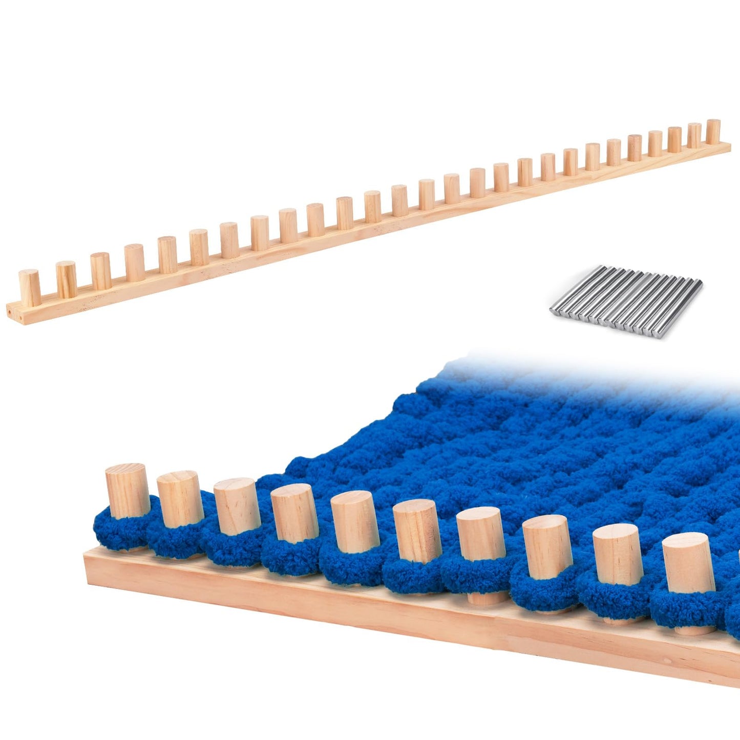 55" Chunky Blanket Loom: Adjustable Size Hand Knitting Yarn Chunky Loom for DIY Throw Blankets, No Needles Required,Beginner Friendly Yarn Craft, Ideal for DIY Beginners