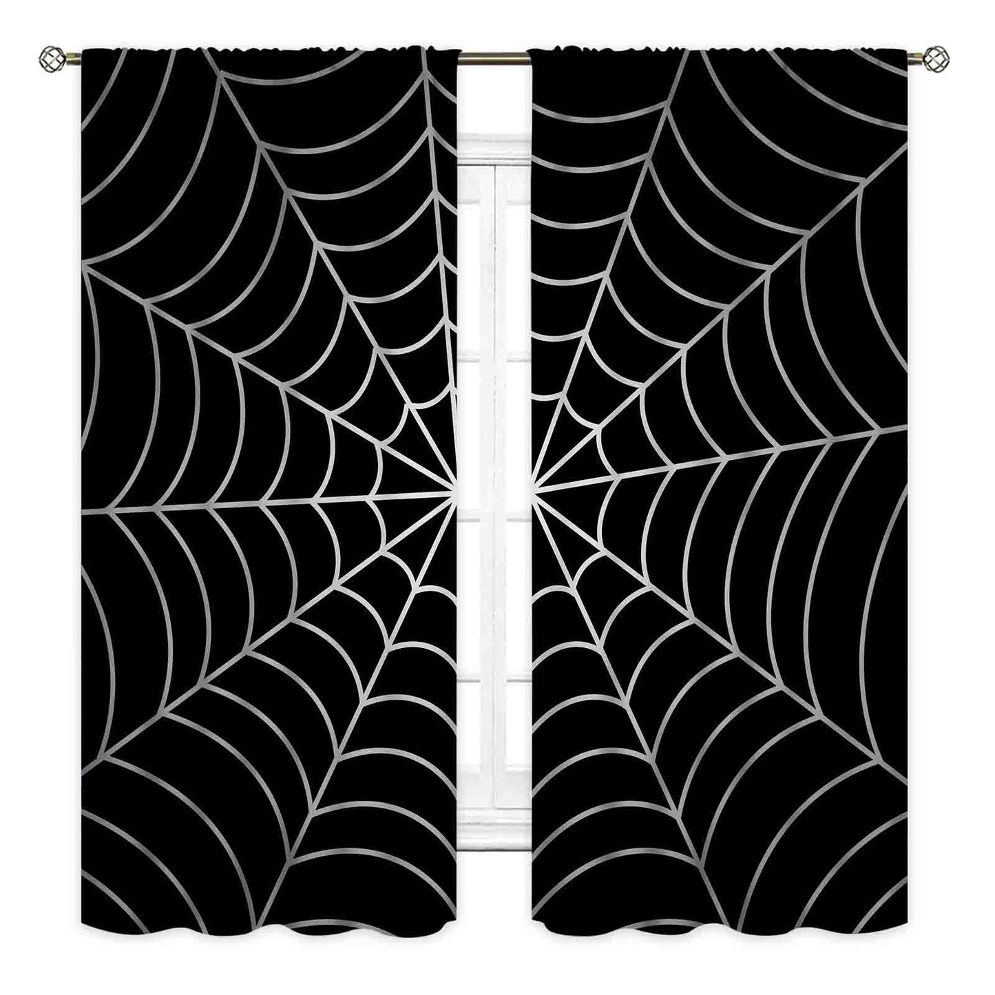 TKUYO Super Hero Spider Curtains, Black Superhero Spider Web Boys Curtains for Kids Baby Room Living Room Bedroom Nursery Playroom Blackout Drapes 2 Panel Sets, 42"x45" Inch