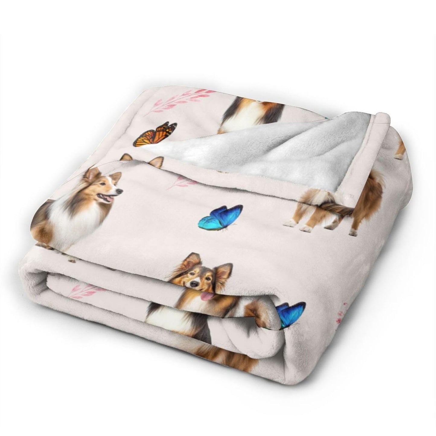 Sheltie Shetland Sheepdog Throw Blanket Dogs Lover Flannel Blankets Plush Super Soft Cozy Warm Decor Gifts for Boys Girls Kids Adults Men Women 40" x 50"