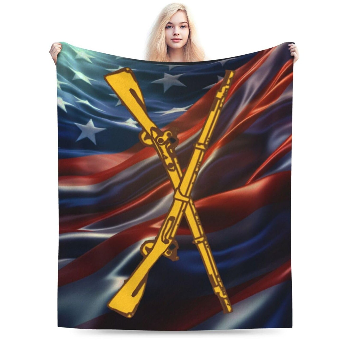 US Army Infantry 02 Blanket Flannel Soft Lightweight Warm Bedding Decor Gifts 50"x40"