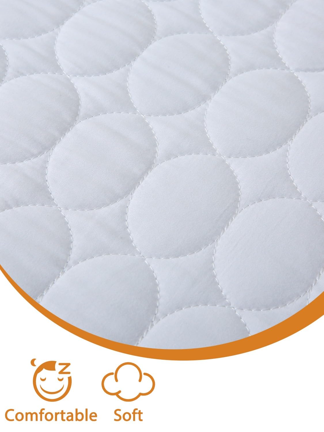 Bedecor Queen Quilted Air Mattress Pad with Pump Access Zipper,Air Bed Protector Cover, Deep Pocket Fits 18-24 Inch Blow Up Beds, Quiet & Breathable,White Oval