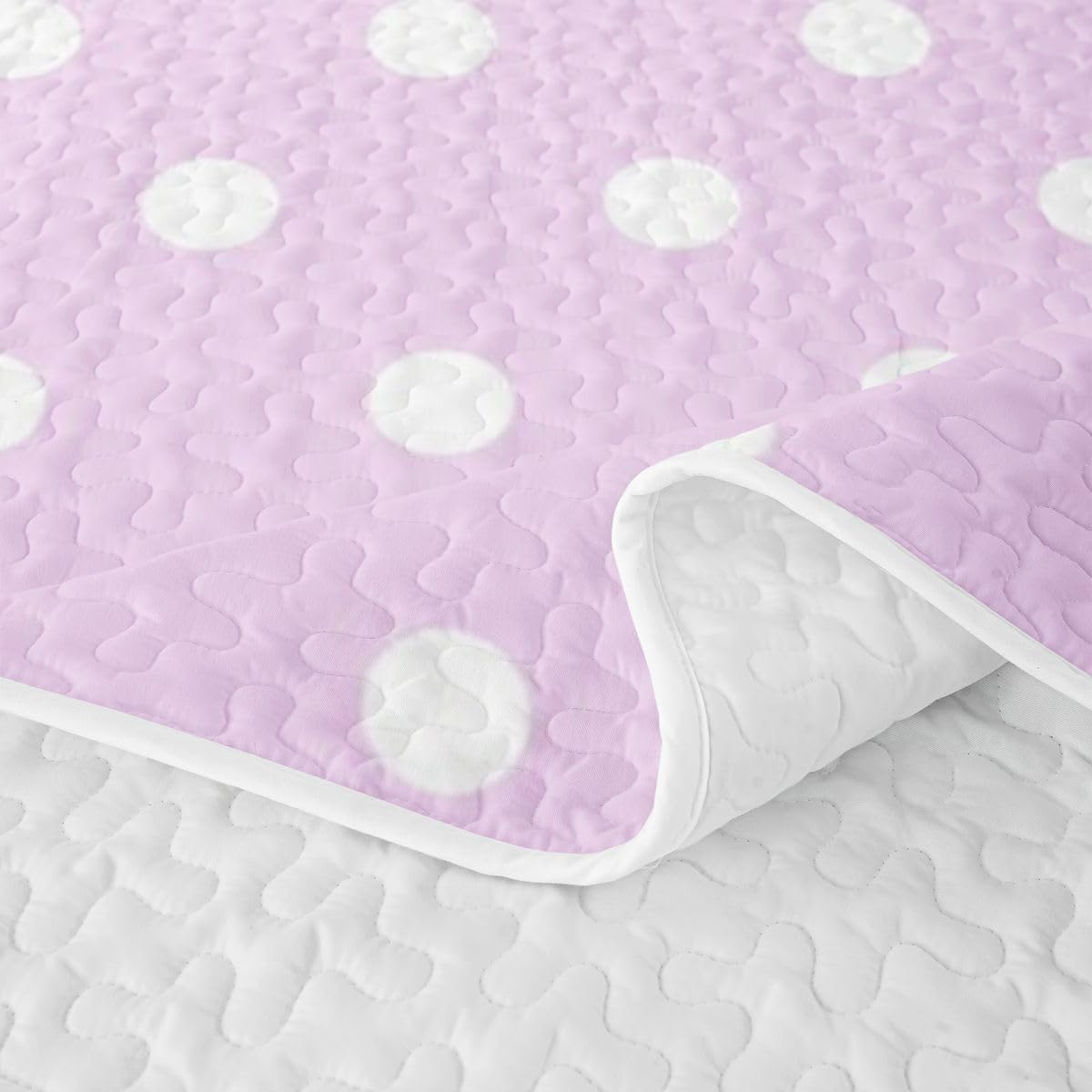 Feelyou Dot Pattern Quilts for King Bed Purple Bedspreads Soft Bed Summer Lightweight Comforter Geometric Coverlet All Season 3 Pieces (1 Quilt, 2 Pillowcases) Stripe Line Bedding Set