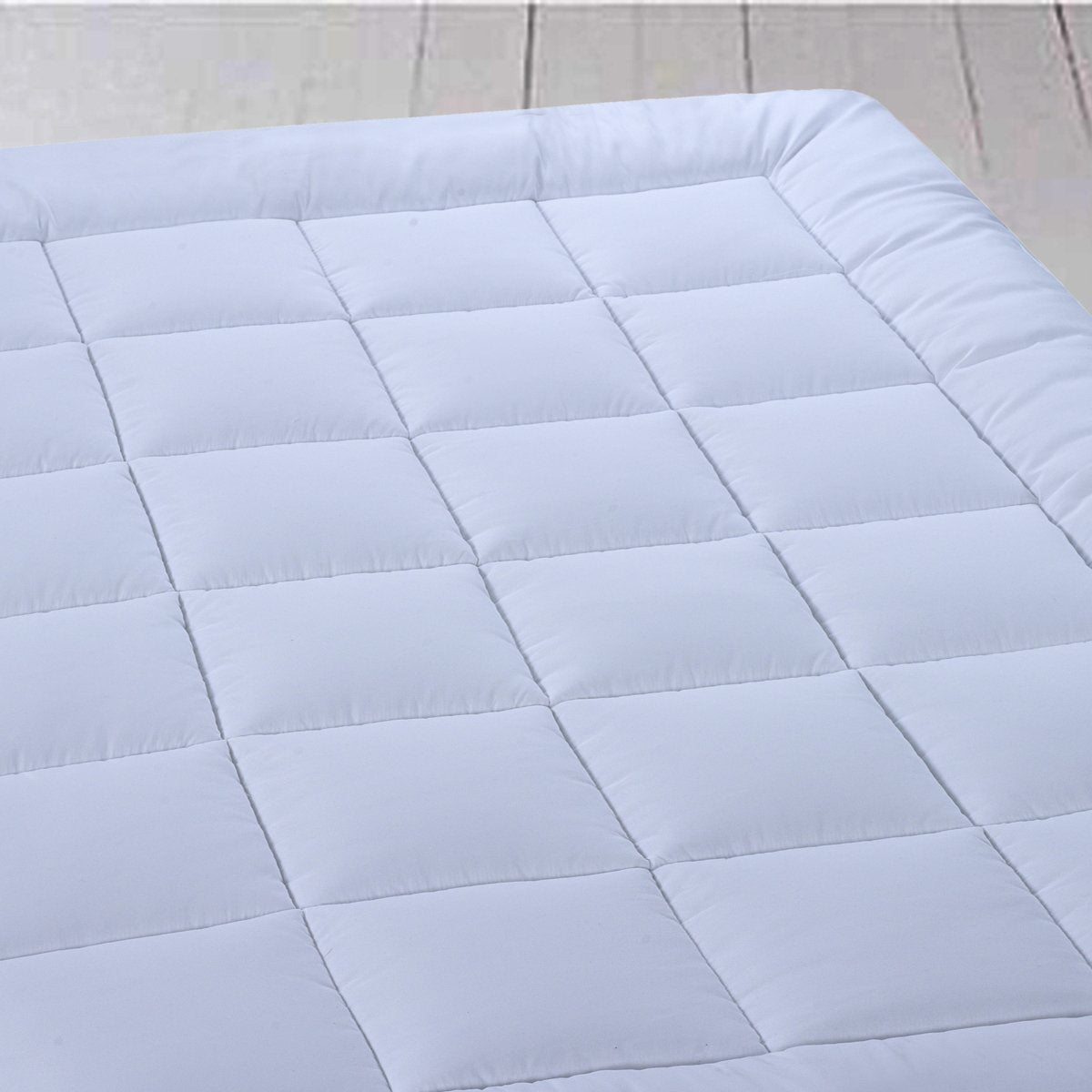 Royal Hotel Bedding Mattress Topper, Top-Split-King, 2 Inches Hypoallergenic Overfilled Down Alternative Anchor Bands Mattress Topper