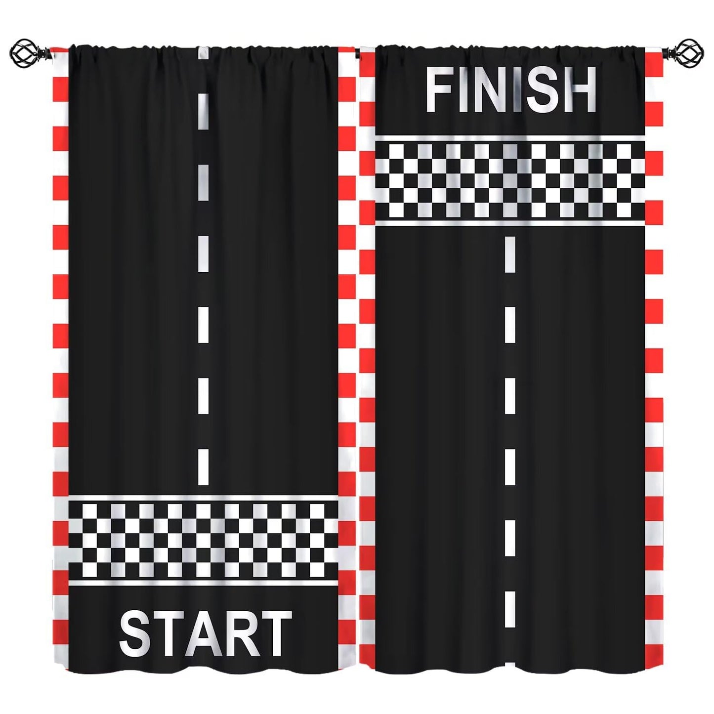 YCness Kids Boys Race Car Curtains Extreme Sports Car Raing Theme Art Printed Window Drapes for Kids Bedroom Living Room Nursery Decor Fabric 2 Panel 42x45 Inch 30% Shading Rate