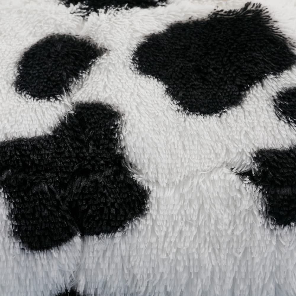 Roscloud Faux Fur Kids Girls Cow Print Comforter Sets Twin/Full - 3PC Bed Set Warm Comfortable Soft Plush Flannel Velvet Fluffy Fuzzy Bedding（Comforter x 1 Pillowcases x 2）