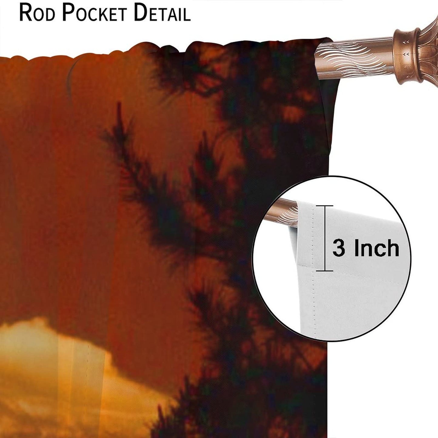 Kazynee Rustic Cowboy Blackout Curtains for Bedroom,Western Forest Sunset Country Cowboy Riding Horse Window Curtains Rod Pocket 2 Panels 45L x 21W