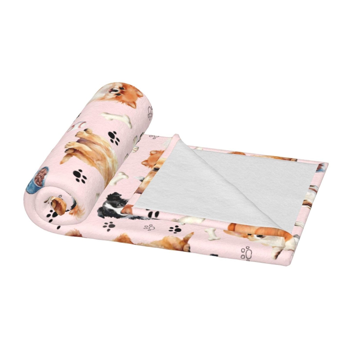 Cute Puppy Dog Blanket 50"x40" Soft Cozy Dogs Blankets Pink Throws Warm Lightweight Plush Fleece Throw Blanket for Kids Men Women Gift Bed Couch Sofa