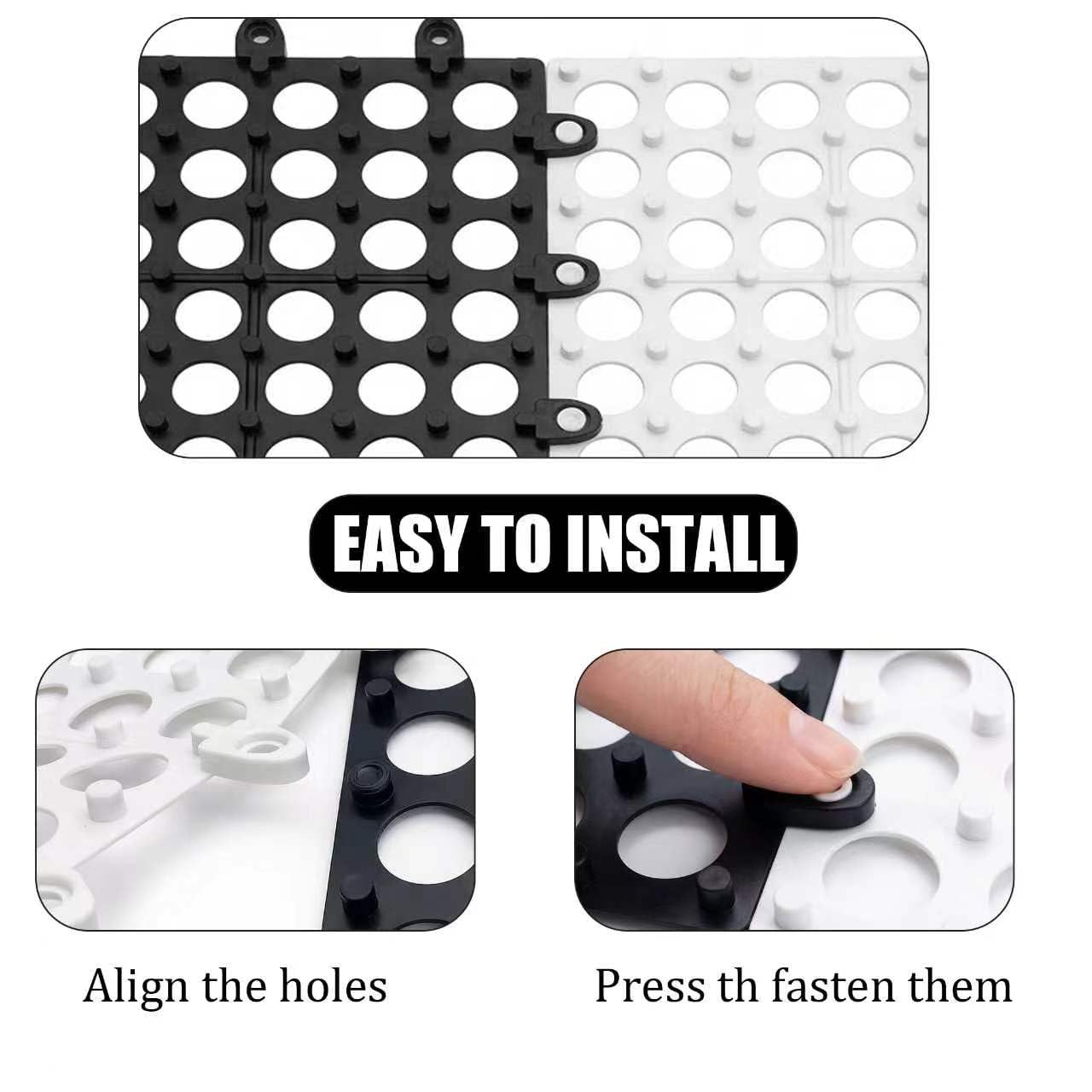 83" L x 59" Inch Plastic Ventilated Mattress Underlay Pad for RV Boat Camper Interlocking Modular Design, Breathable Mesh RV Under Mattress Ventilation Air-Flow (Black+White)