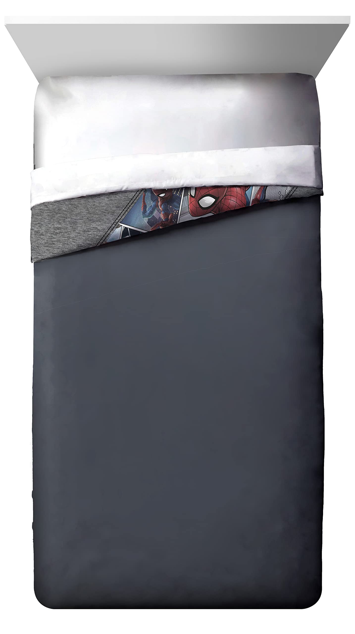 Jay Franco Marvel Spiderman Grunge Twin Comforter & Sham Set - Super Soft Kids Bedding - Fade Resistant Microfiber (Official Marvel Product)