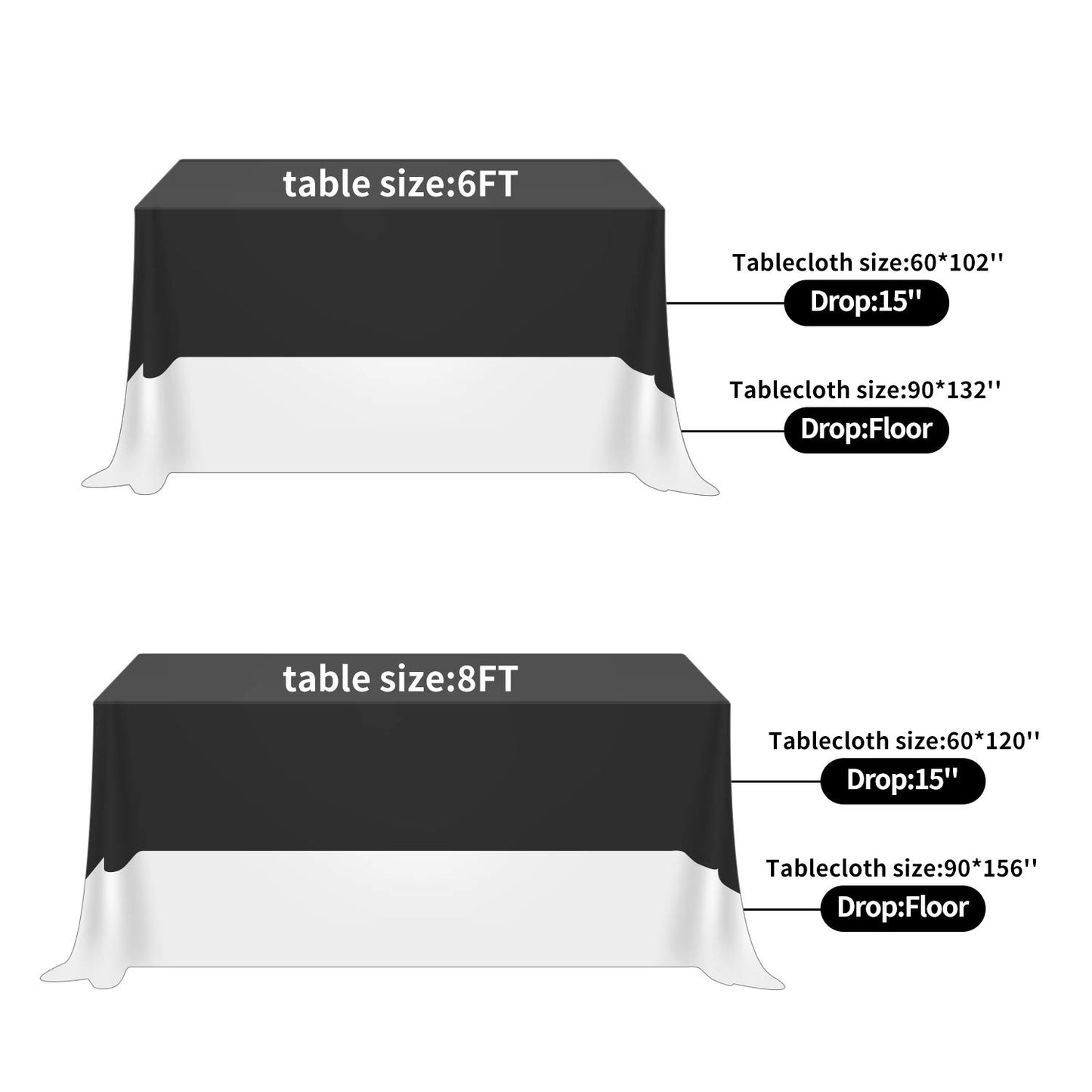Fokitut 2 Pack Waterproof Rectangle Tablecloth, 60x120 Inch, Stain Resistant and Wrinkle Polyester Table Cloth, Fabric Table Cover for Kitchen Dining, Wedding, Party, Holiday Dinner-Orange