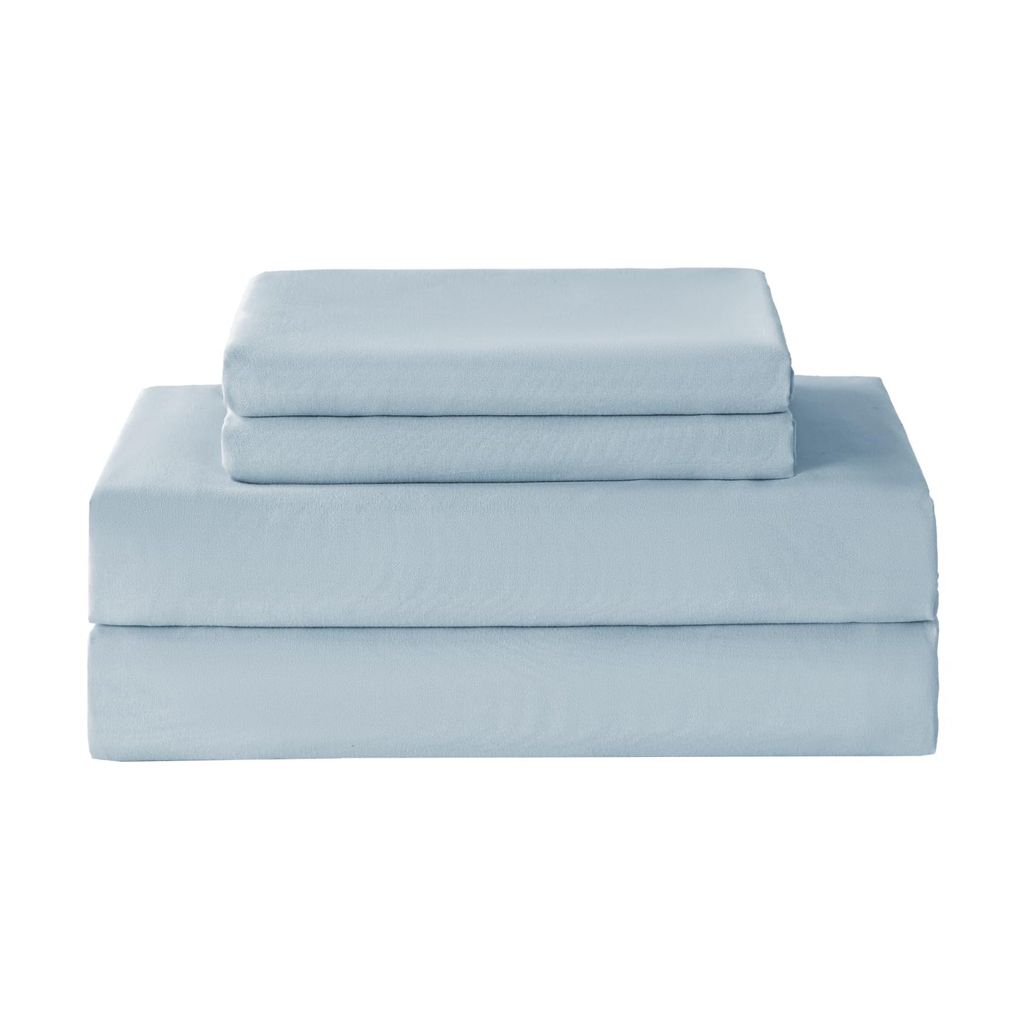 Yibeizi King Size Sheets Set Cooling Deep Pocket Bed Sheet Sets, Light Blue Soft Microfiber Oeko-Tex Hypoallergenic Sheets & Pillowcases Wrinkle Free Bedsheets
