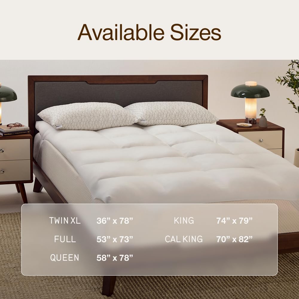 Coop Home Goods Essence Down Alternative Mattress Topper Twin, Plush 2-Inch Gusset and Baffle Box Design for Even Support and Comfort, Premium Bed Topper for Pressure Relief, Oeko-TEX Certified
