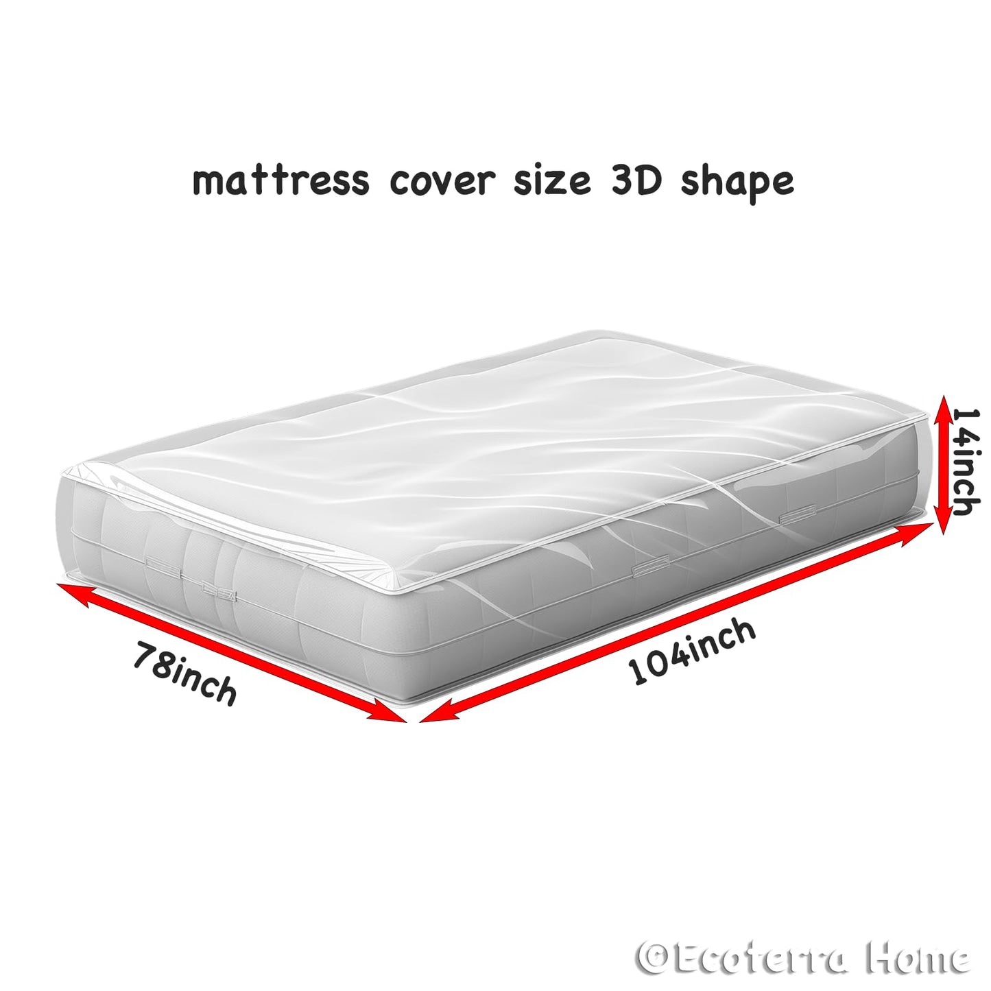 King/California King Mattress Bags for Moving, 4 Mil Thick Heavy Duty Waterproof Mattress Cover, Tear Resistant Protection, 2 Pack