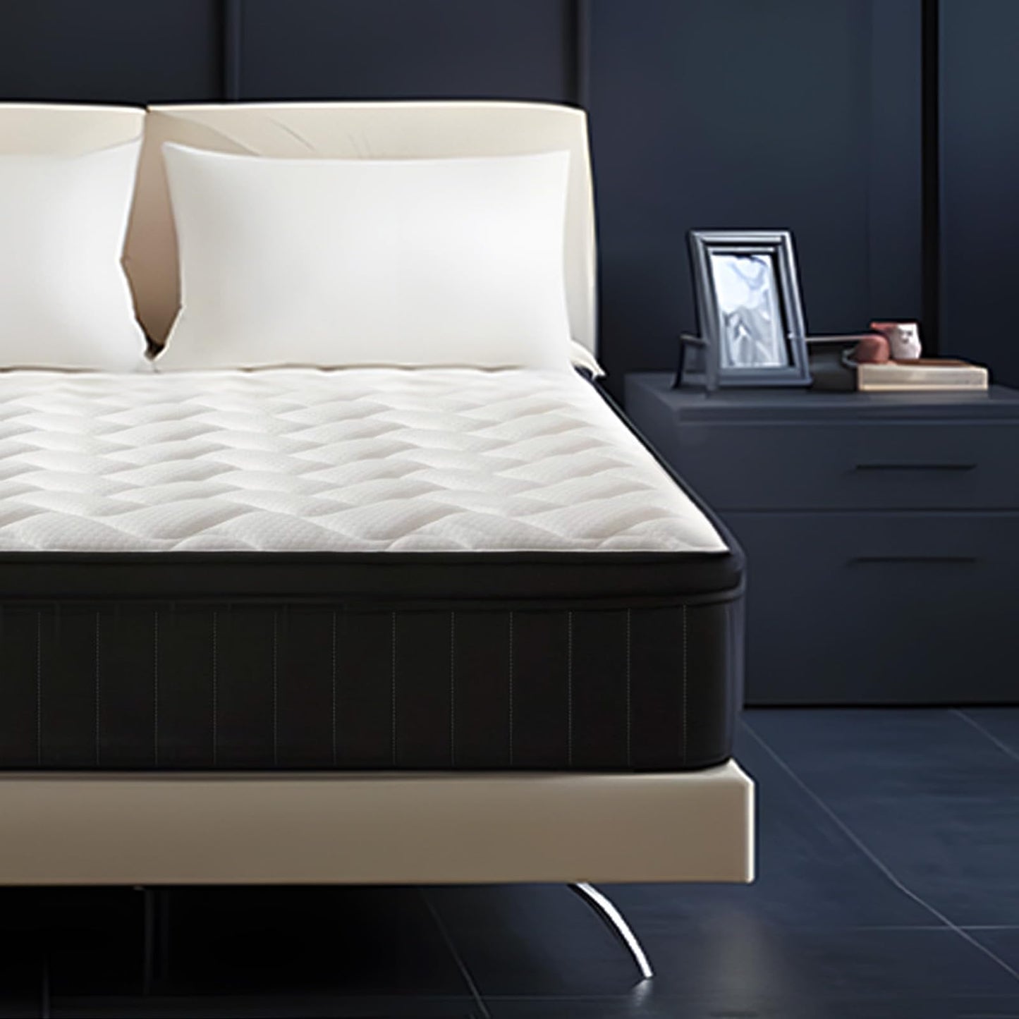 Moccona 12 Inch Queen Size Mattresses, Memory Foam Hybrid Mattress in a Box with Independent Spring, Soft and Comfortable, Pressure Relief, CertiPUR-US Certified, Medium Firm