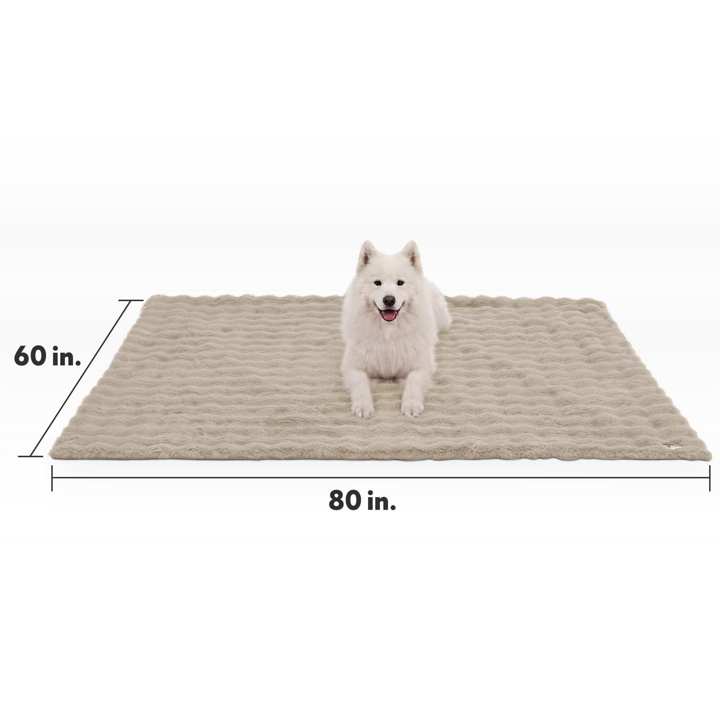 Paw Inspired Waterproof Dog Blanket, Soft Faux Fur Throw with Fur-Resistant Fleece, Washable Pet Blanket, Waterproof Protection for Couch, Bed, Furniture, Crate, Car (80x60, Tan)