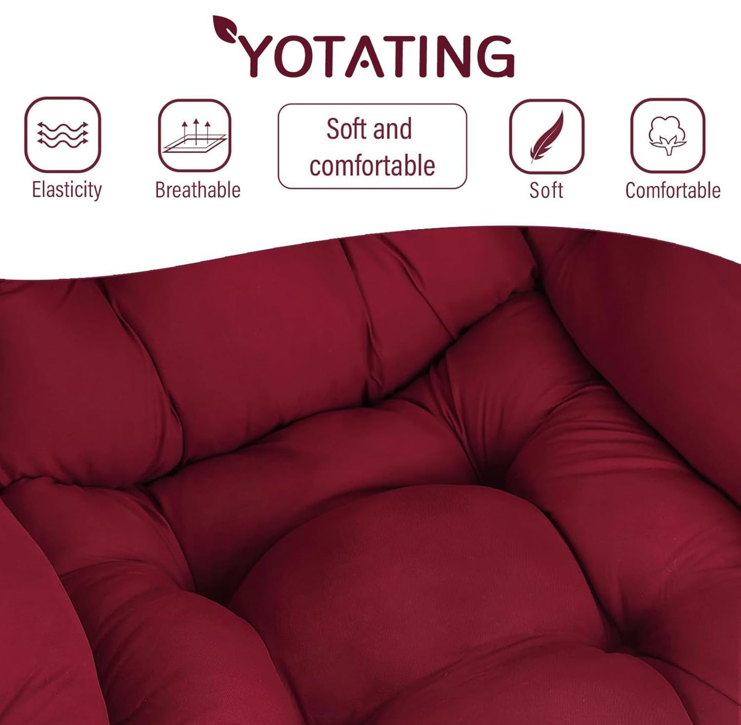 YOTATING Lazy Chair with Ottoman, Lounge Accent Arm Chair with Armrests, Side Pocket and Footrest, Leisure Upholstered Sofa Reading Chair with Footstool for Living Room Bedroom, Burgundy