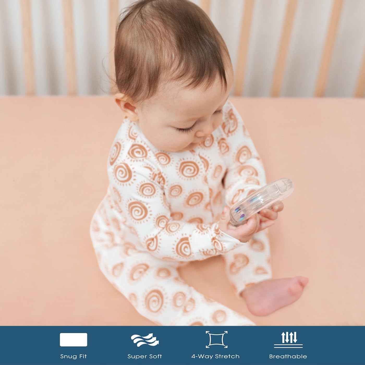 GRSSDER Pack n Play Sheets Fitted 3 Pack, Stretchy Ultra Soft Jersey Knit Pack and Play Sheets, Universal Fitted Portable/Mini Crib Mattresses Snug and Safe, Dream & Blush Flora Print