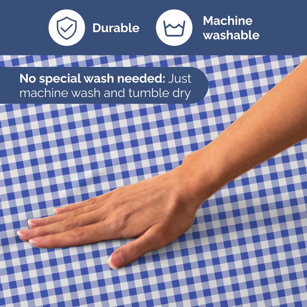 Blue Gingham Sheets - 1 Flat & 1 Fitted Sheet & 2 Pillowcases w/ Deep Pockets - Grid, Plaid, Checkered Pattern Bed Set - Comfy, Wrinkle & Fade Resistant - Ultra-Soft, Breathable & Cooling - Full Size