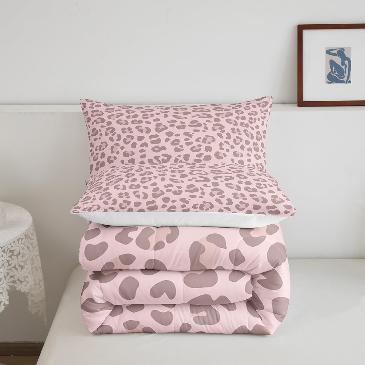 Pink Leopard Skin Comforter Leopard Print Comforter Set For Kids Boys Girls Africa Cheetah Printed Children Bedding Set Ultra Soft Decor Safari Animal Fur Pattern Duvet Set Twin Size Quilt Set