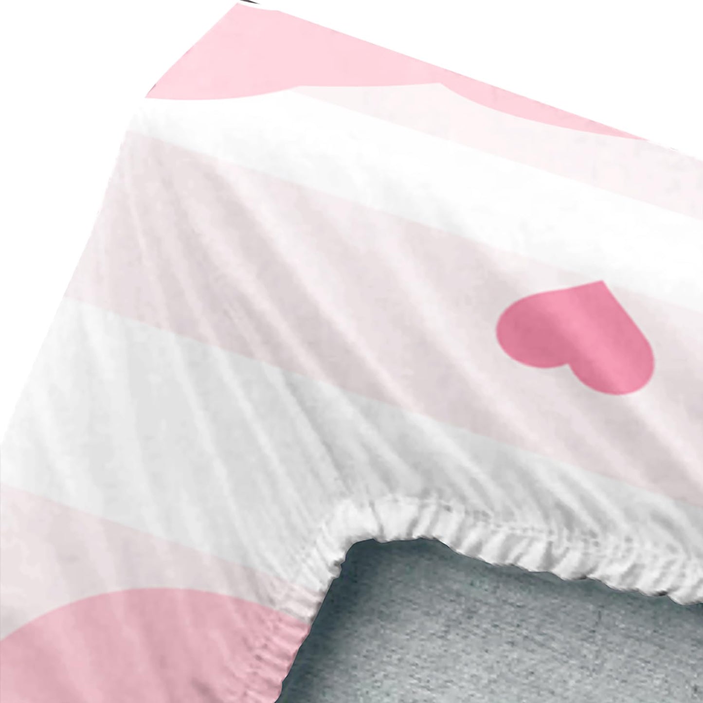 AILONEN Cute Pig Fitted Sheet Set Twin Size,3-Piece Kawaii Pig Bed Sheet Set for Kids Girls,Cartoon Pink White Stripes Print Fitted Sheet with 2 Pillowcases