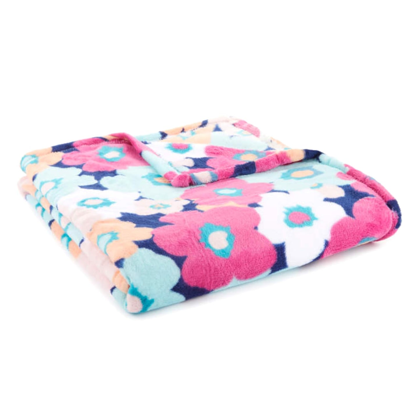 Warm and Cozy Soft Fleece Throw Blanket 60 x 50 Inches (Cheerful Flowers)