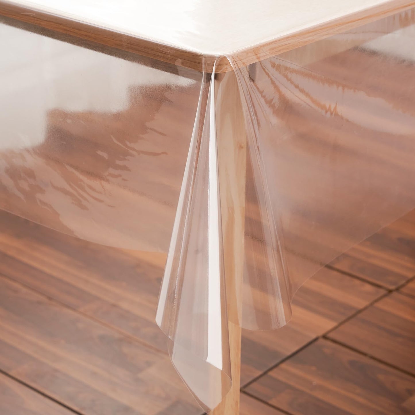Rawgoodz Clear Plastic Tablecloth Protector Rectangle Square 70x70 inch Waterproof Oilproof Stain Resistant Wipeable Table Cover for Dining Tables
