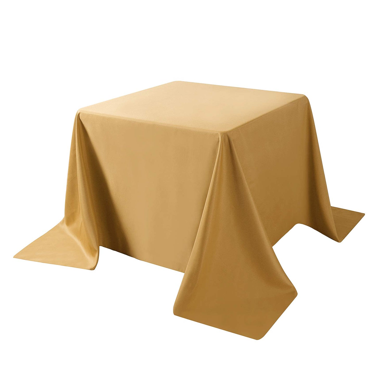 Cupuamon Square Tablecloth 90x90 inch Washable Polyester Fabric Table Cloth for Wedding Party Dining Banquet Decoration（90x90,Gold）