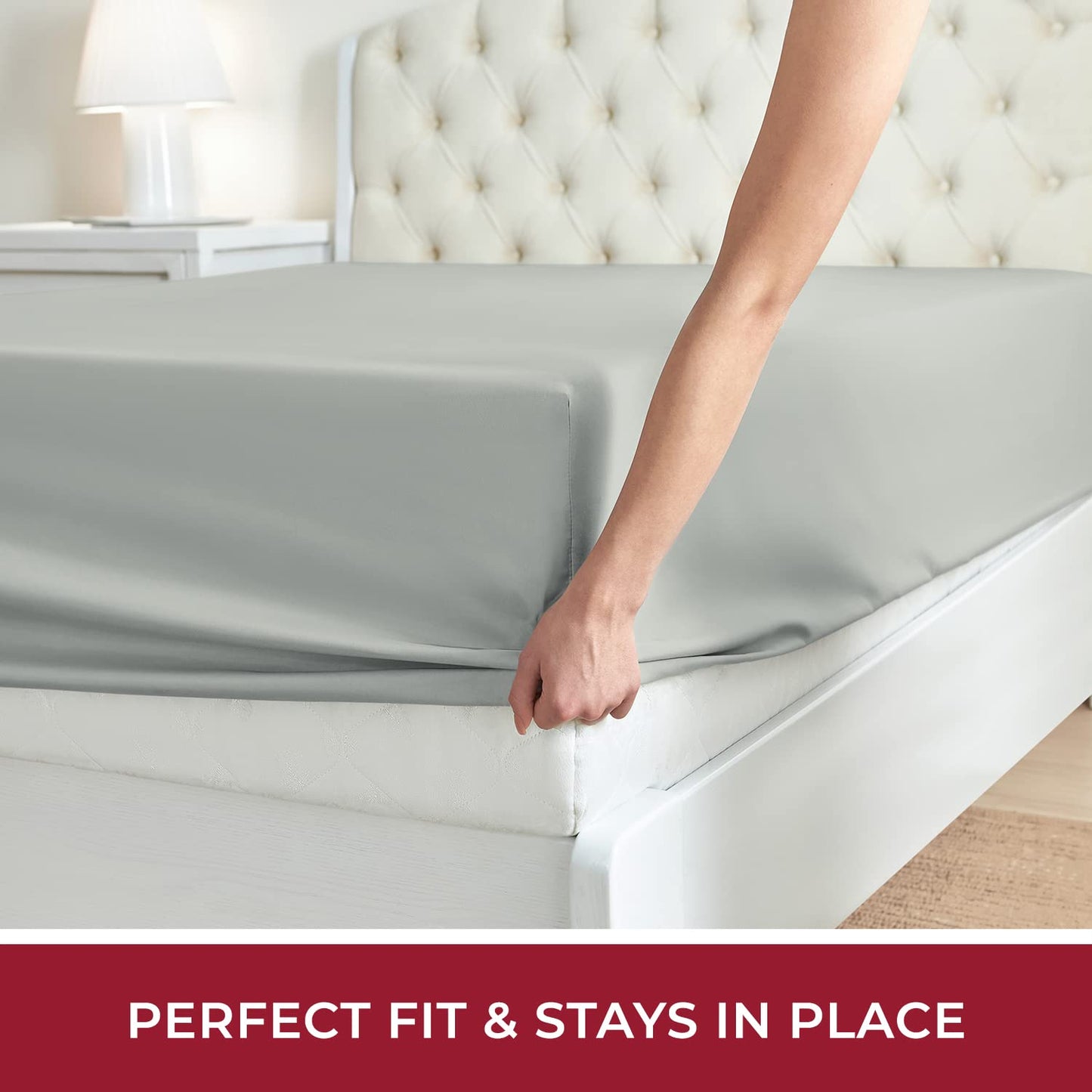 Mellanni Extra Deep Pocket King Fitted Sheet - Iconic Collection Bedding Sheets with up to 21 inch Deep Pocket - Soft & Cooling - Fade & Stain Resistant - 1 PC (King, Spa Mint)