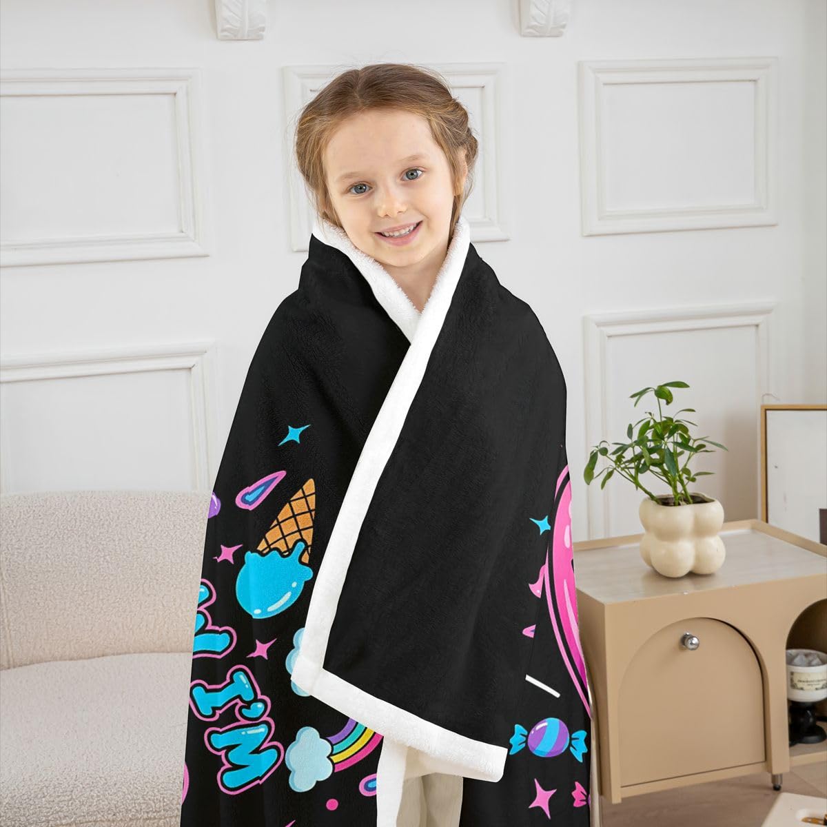 jejeloiu Six Seven 6 7 Throw Blanket Funny Ice Cream Drip Soft Fleece Sherpa Cozy Fuzzy Plush Warm Dunuts Sprinkles Fuzzy Plush Throw Coquette Aesthetic Throw 50"x60" for Bed Couch Living Room
