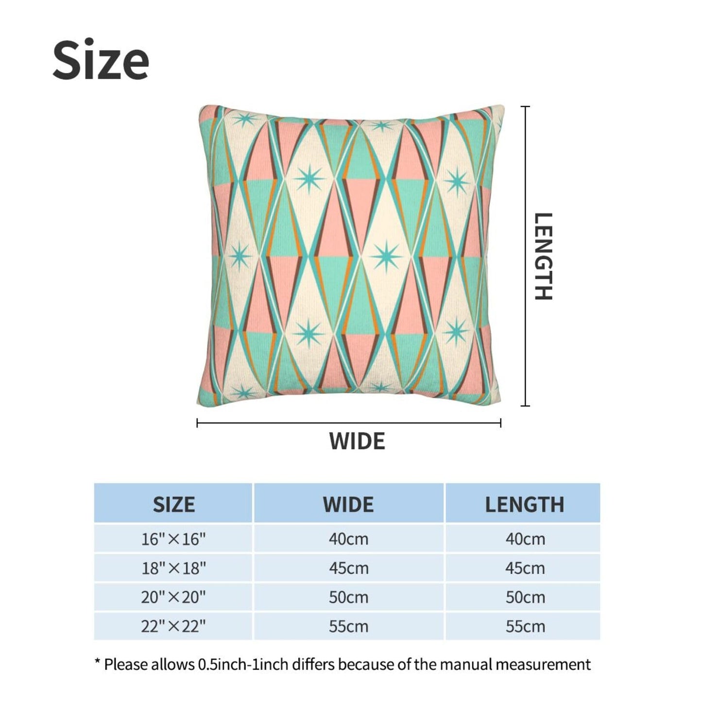 aipoase Mid Century Throw Pillow Covers 18 X 18 Inch Set of 2 Pillow Cases Decoration Cushion Cover for Sofa Bedroom Living Room Outdoor