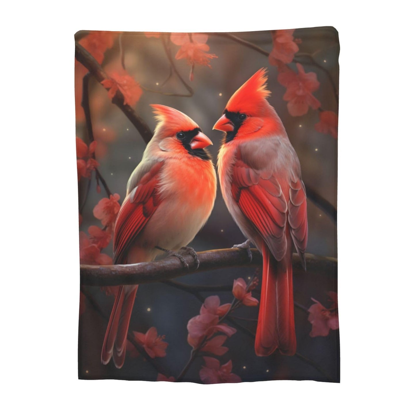 Turamurra Cardinal Birds Blanket for Girls Women Super Soft Warm Flannel Throw Blankets for Couch Sofa Decor Valentines Cardinal Gifts for Kids Adults 60"x50"