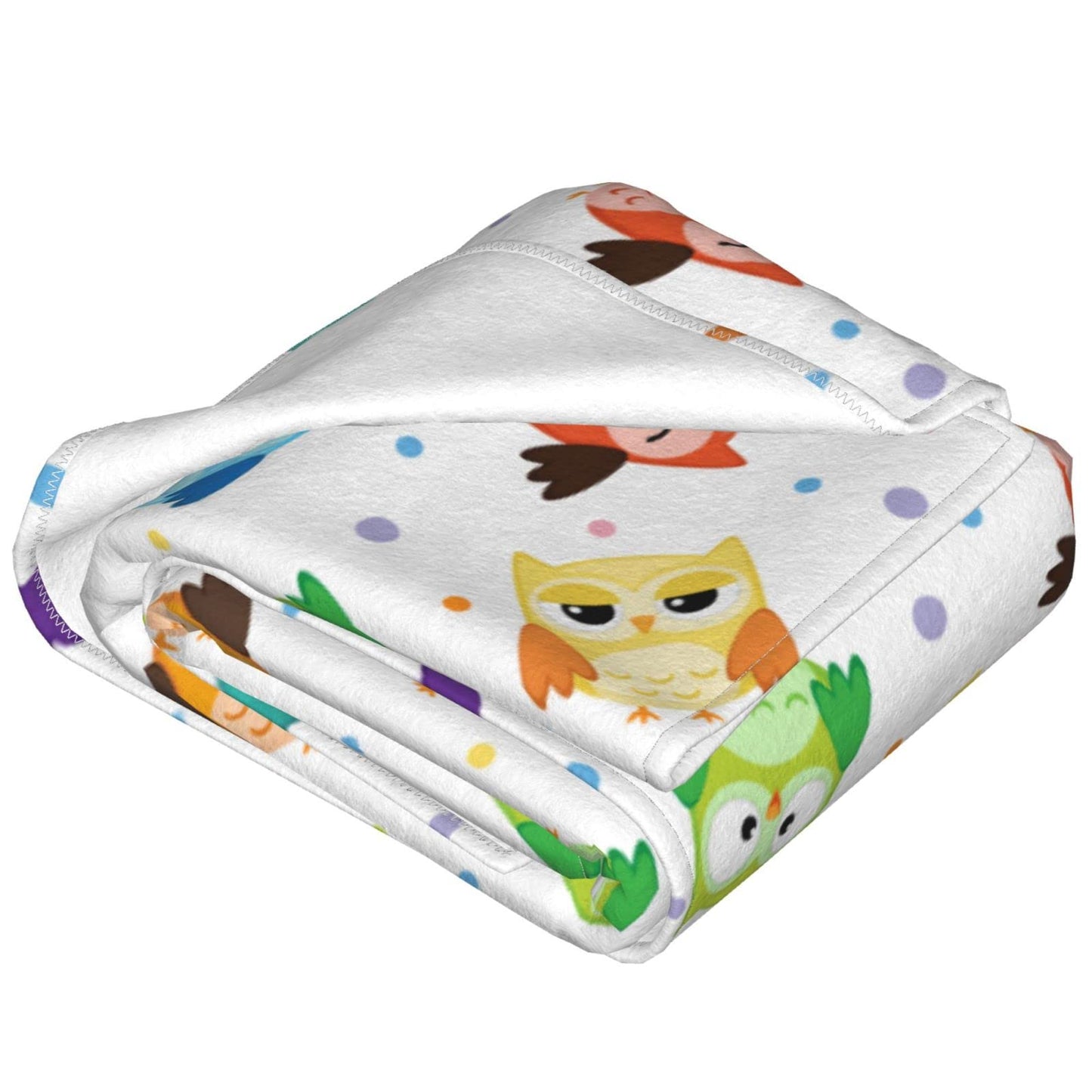 Cute Owl Throw Blanket Soft Bed Blankets Lightweight Cozy Plush Flannel Fleece Blanket for Sofa Couch Bedroom 50"x40" Small