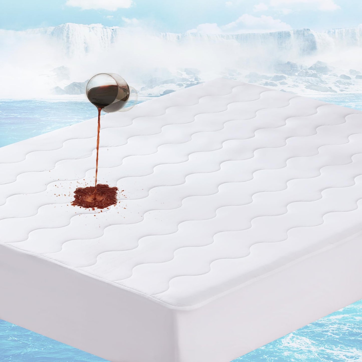 Cooling Mattress Pad for Hot Sleepers, Queen Size, Waterproof, Cool-to-Touch with Arc-Chill 3.0, Breathable Fluffy Feel, Mattress Protector Cover Machine Washable, Deep Pocket up to 21"