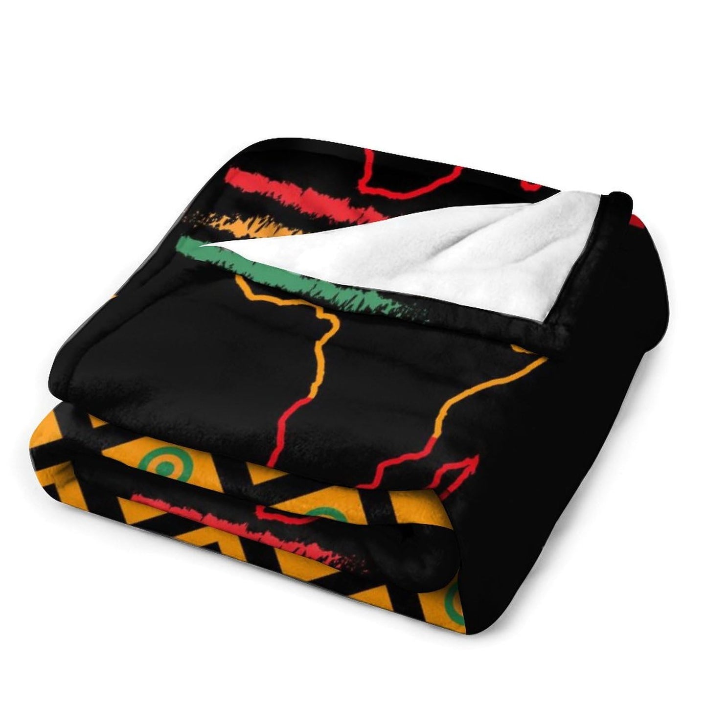 TKUYO African Throw Blanket, Map of Africa Black History Moth Traditional Tribal Ethnic Geometric Print Colorful Fuzzy Fannel Blankets for Sofa Bed Chair Couch Bedroom Living Room Gifts, 30"x40" Inch