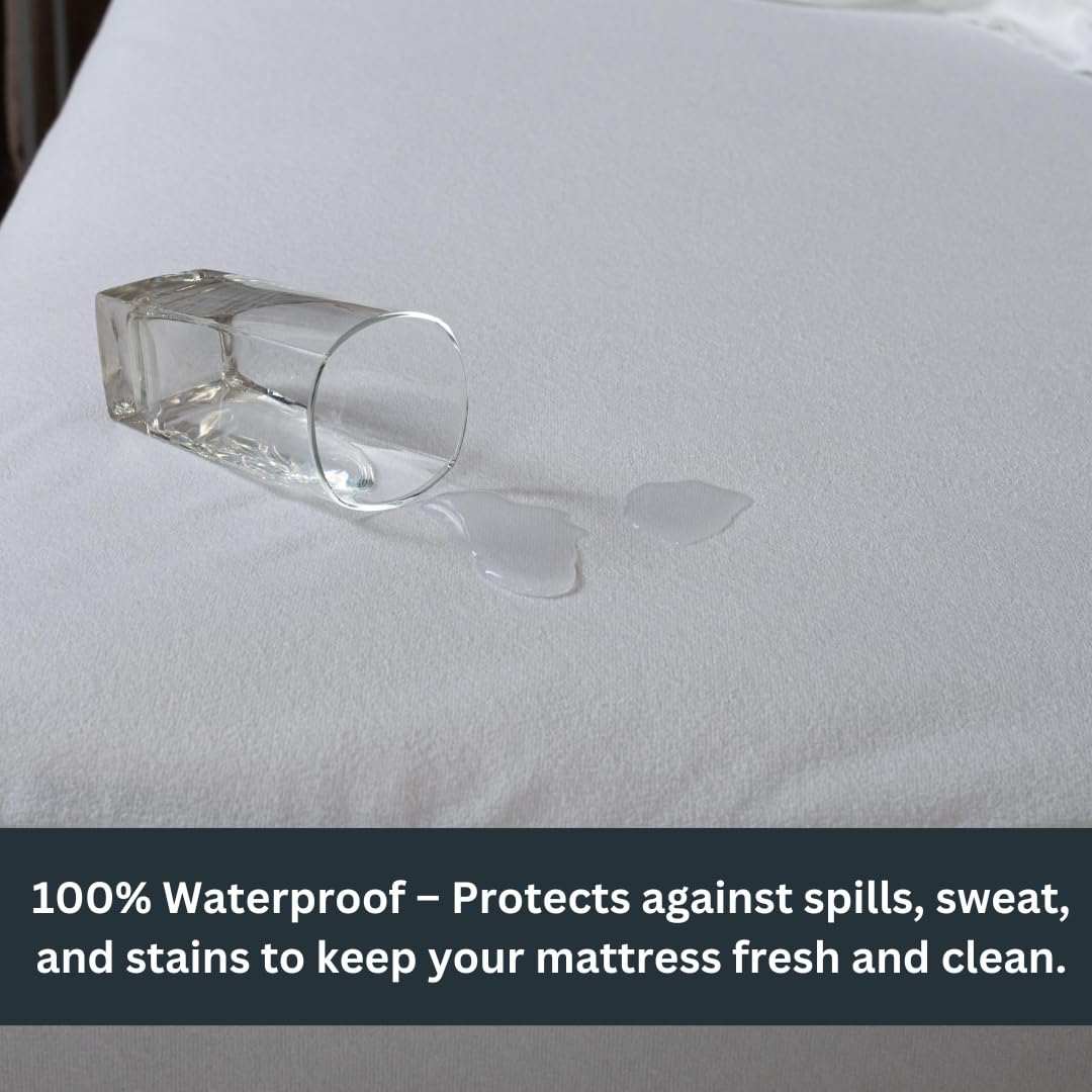 Home Signature - Zippered Waterproof Mattress Protector – 6-Sided Encasement, Bed Bug & Dust Mite Proof, 12” Deep Cover for Full Protection (Queen)