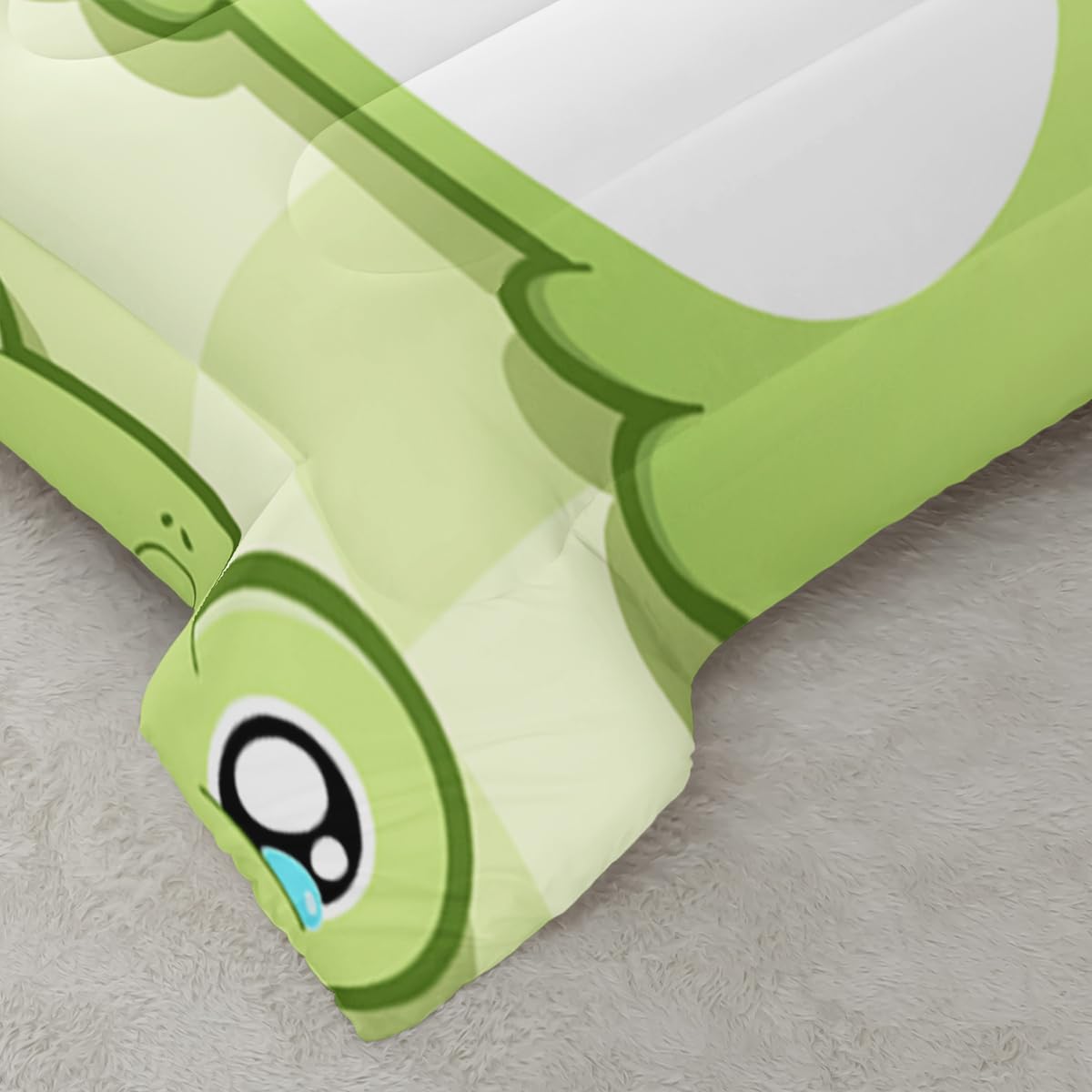 Nttopship Cartoon Frog Comforter Bedding Set with 2 Pillowcase Twin Size Cute Animals Comforter Set for Kids Boys Girls Bedroom Decor