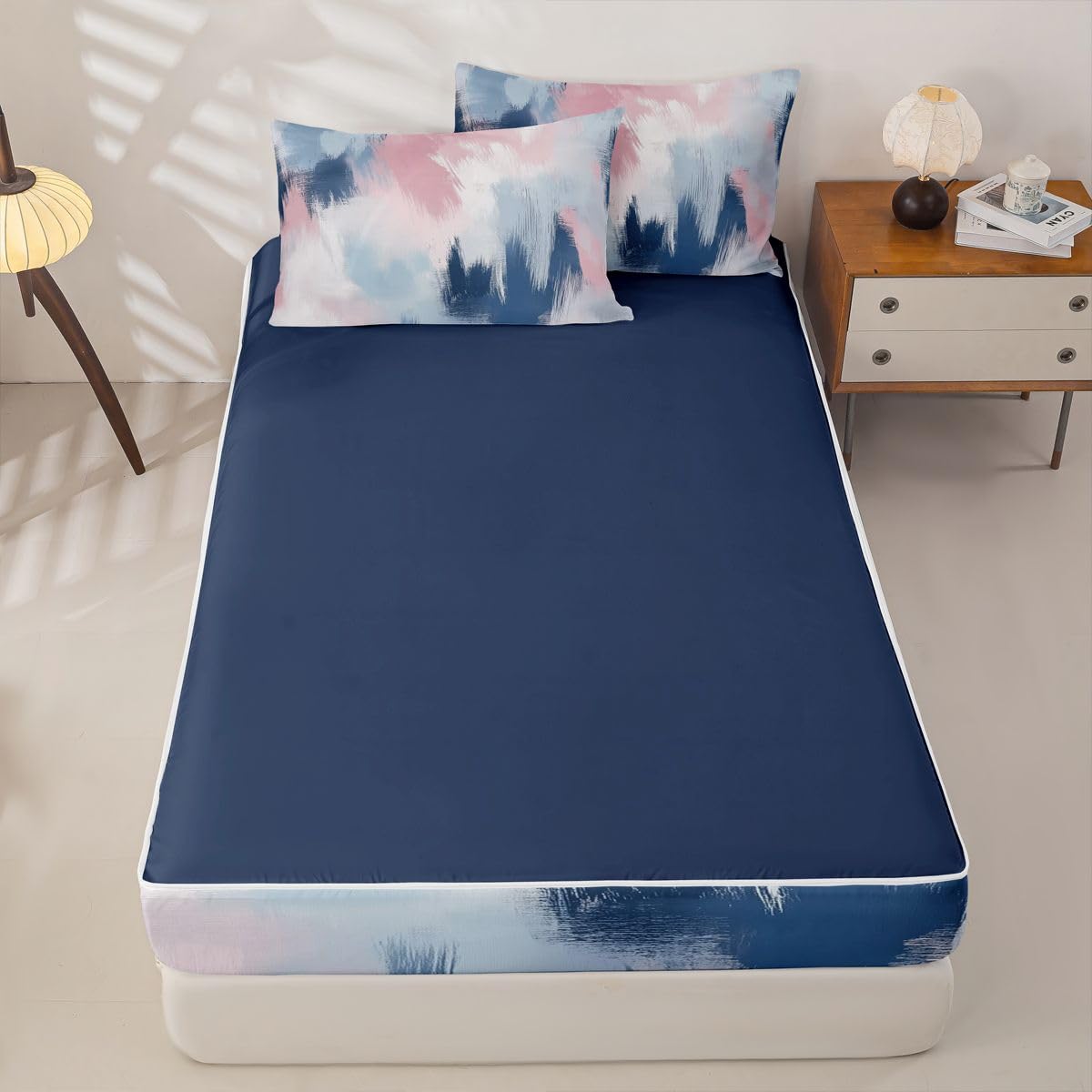jejeloiu Abstract Comforter Set Twin Modern Art Zipper Bedding Set for Kids Boys Girls Luxury Bed in a Bag Microfiber with 2 Pillow Cases