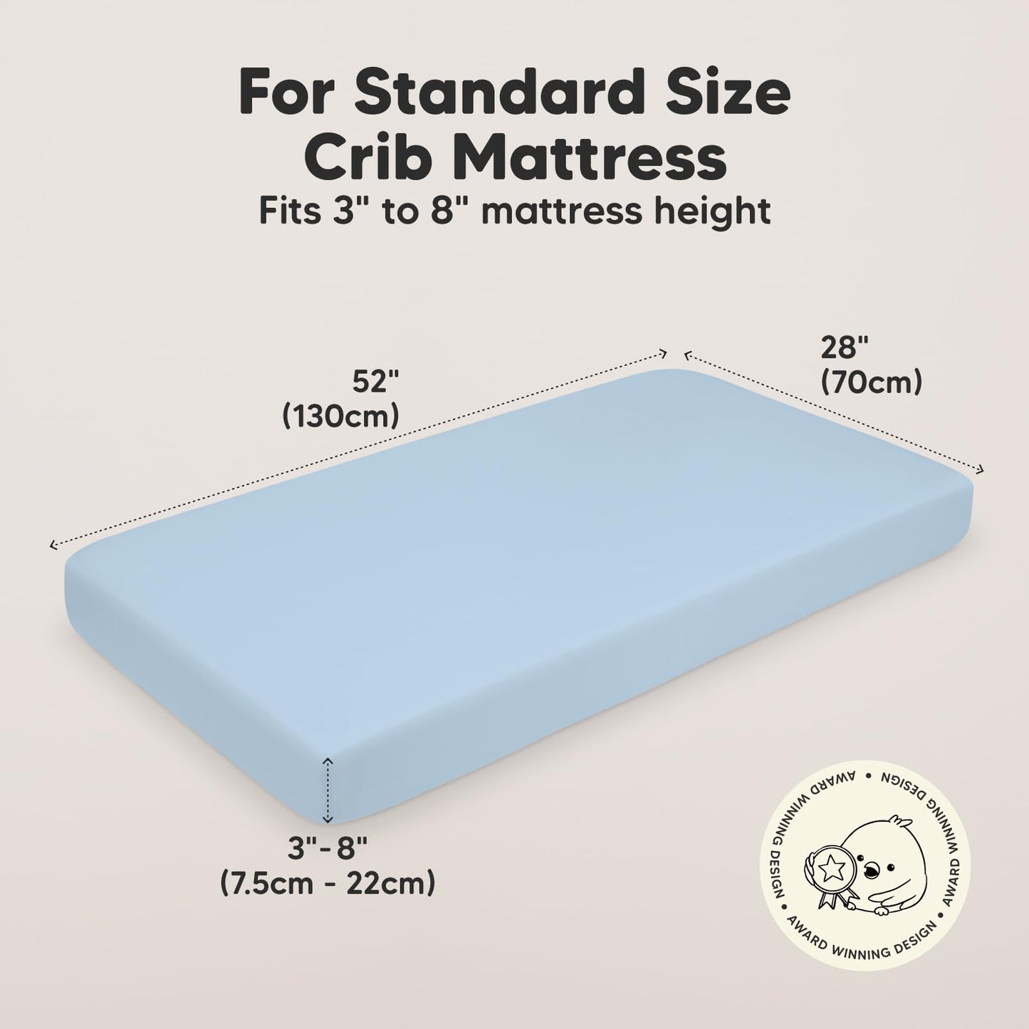 KeaBabies 2-Pack Organic Cotton Crib Sheets for Boys, Girls - 52x28 Fitted Crib Mattress Sheet Neutral, Breathable Cover for Baby Bed Set, Toddler Mattress, Soft & Cute Prints (Cornflower)