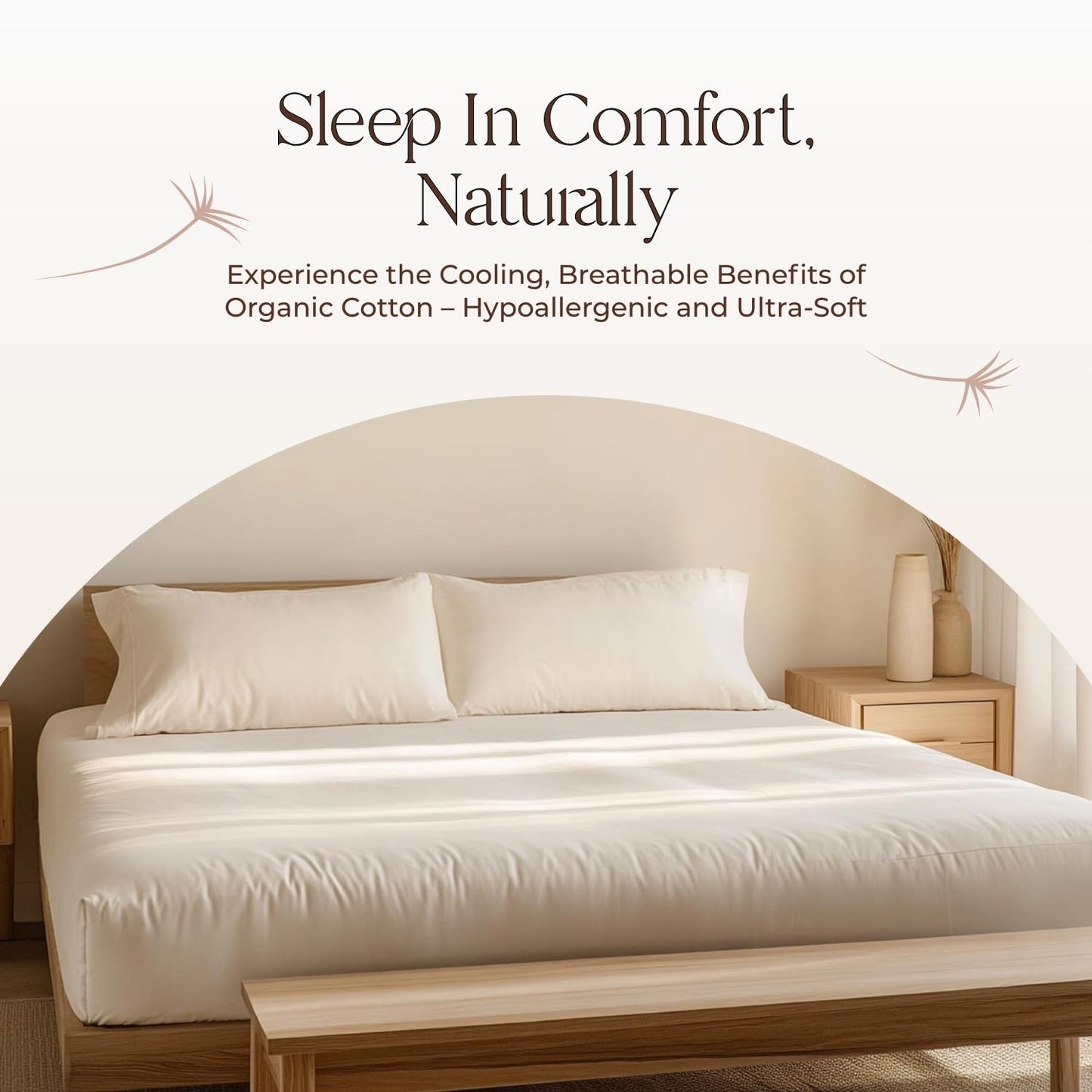 Whisper Organics, 100% Waterproof Mattress Protector - Pique Textured Weave, Breathable Soft & Durable - King Mattresses Cover - GOTS Certified Organic - White, 17" Deep Pocket, 78x82 Inch
