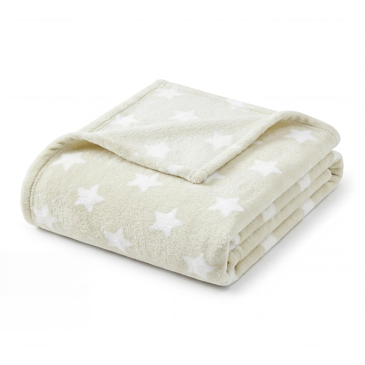 Horaldaily Stars Flannel Blanket Throw, Beige Stars Soft Fuzzy Plush Cozy Fleece Blankets for Couch Sofa Bed Lounging, Ideal Gifts for Kids Adults Self, 50x60