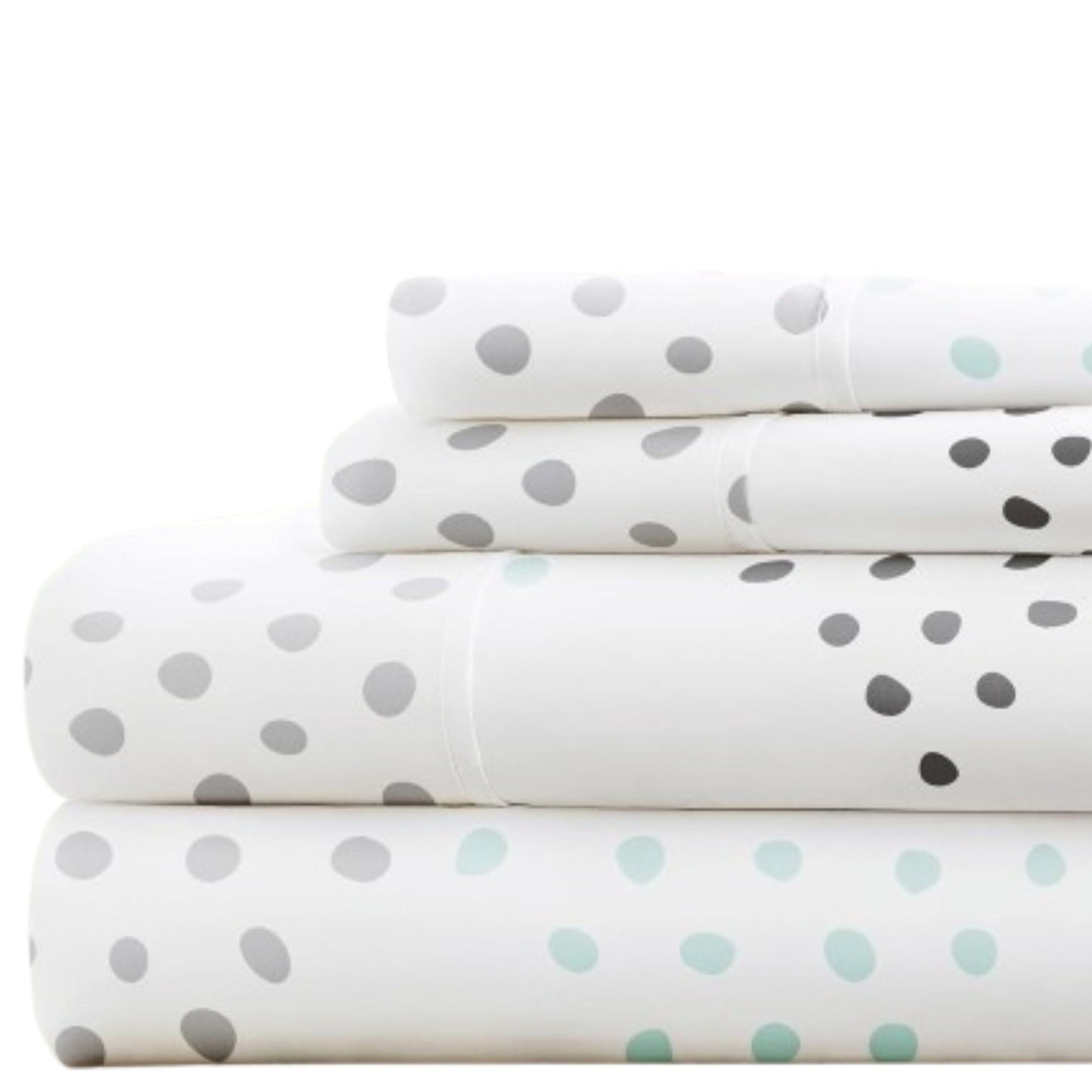 Linen Market 4 Piece Full Bedding Sheet Set (Light Gray Dots) - Sleep Better Than Ever with These Ultra-Soft & Cooling Bed Sheets for Your Full Size Bed - Deep Pocket Fits 16" Mattress
