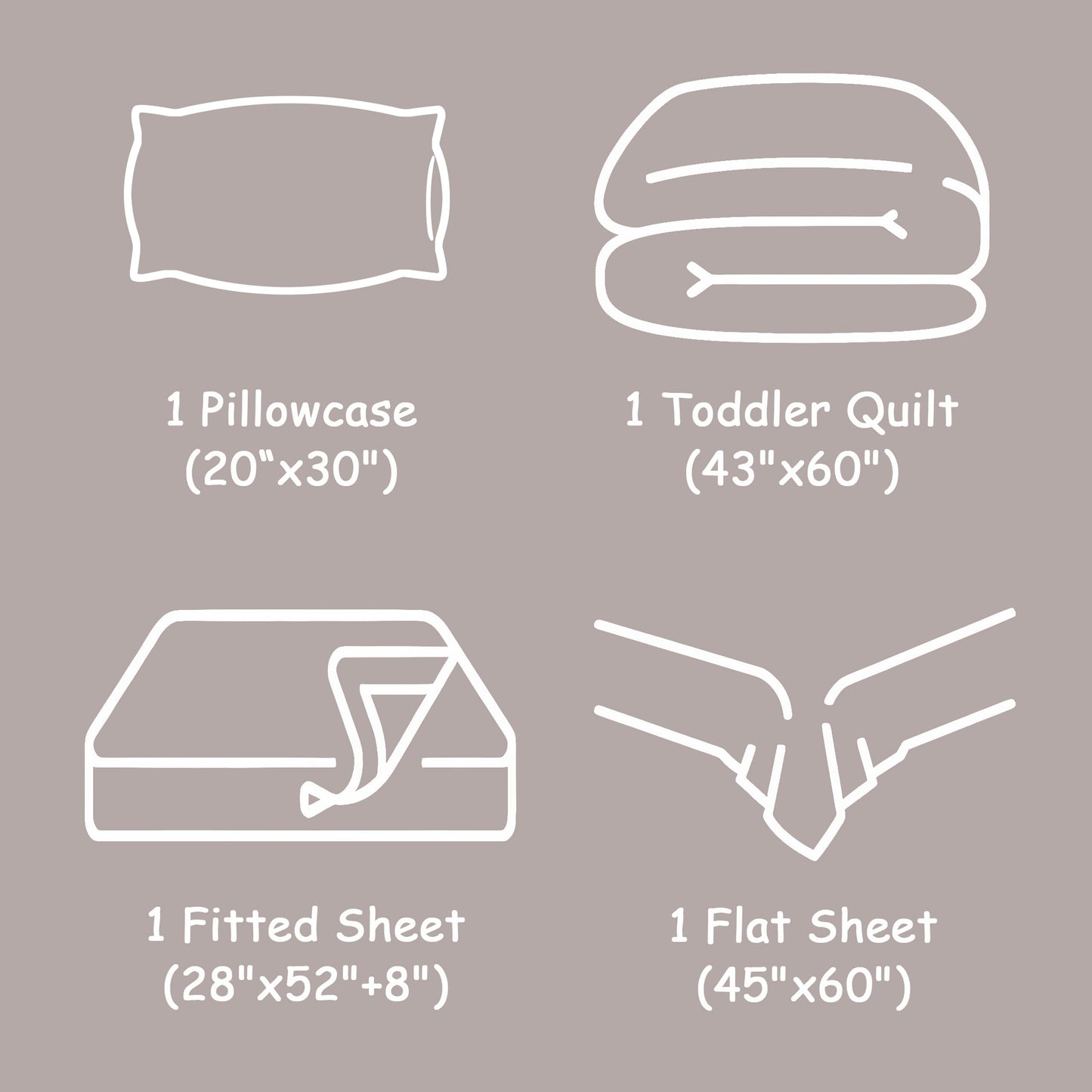 FLXXIE Toddler Bedding Set - 4 Piece Microfiber Crib Sheet Set, Crib Bedding Set Includes Quilted Comforter, Flat Top Sheet, Fitted Sheet, Envelope Pillow Case for Boys and Girls, Olive