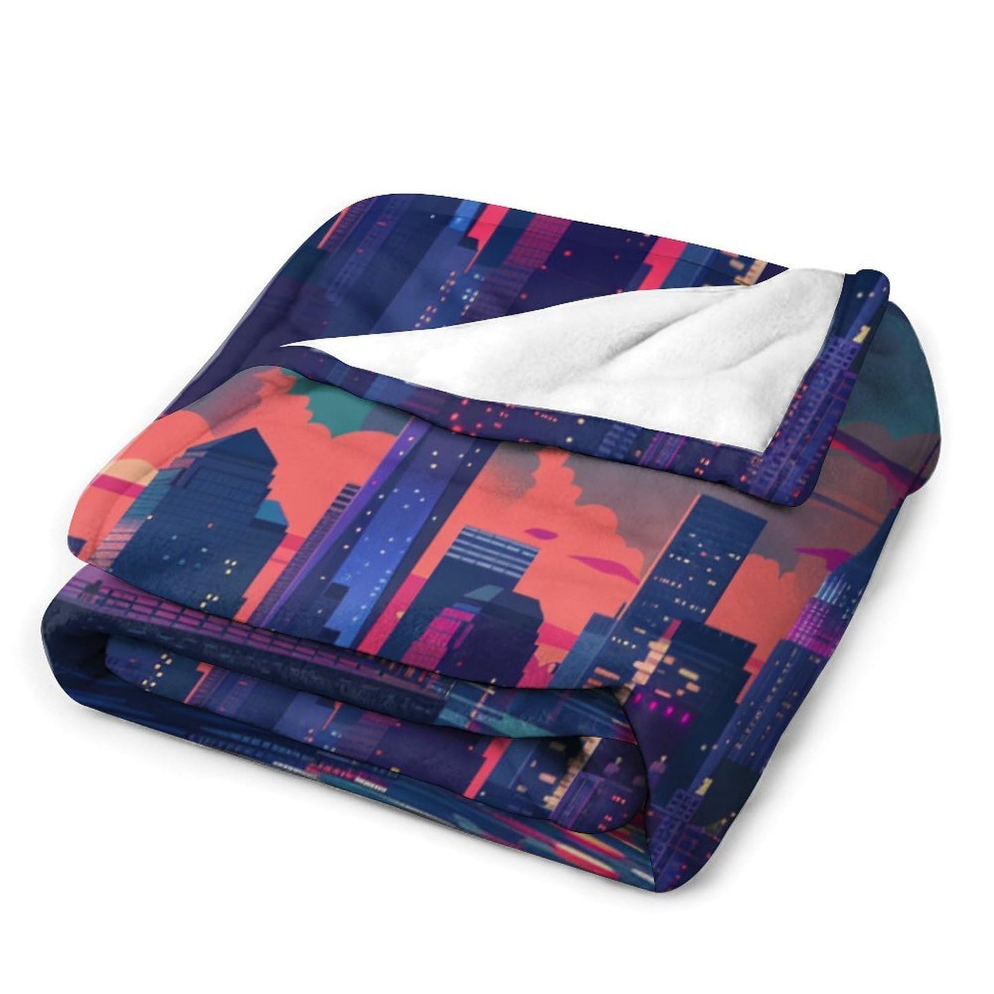 HDESDIS Abstract Cityscape Throw Blanket for Couch Bed, Soft Cozy Statue of Liberty Architecture Sofa Decor Blankets for Women, Men, 30"x40"