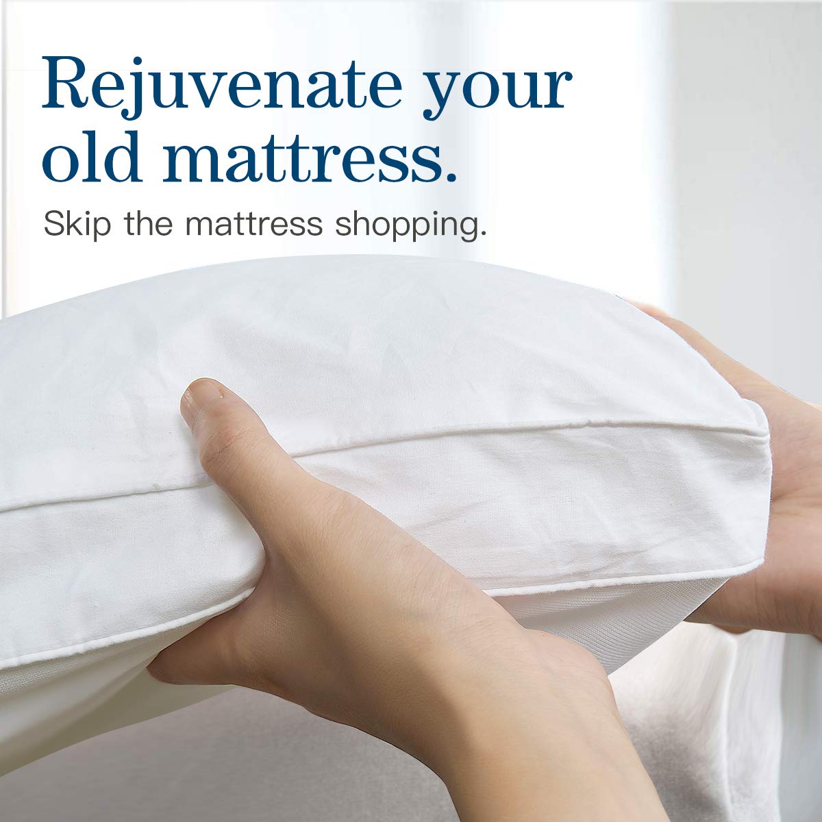 COONP Queen Mattress Topper, Extra Thick Pillowtop, Cooling and Plush Mattress Pad Cover Cotton Top Bed Topper Protector with 8-21 Inch Deep Pocket