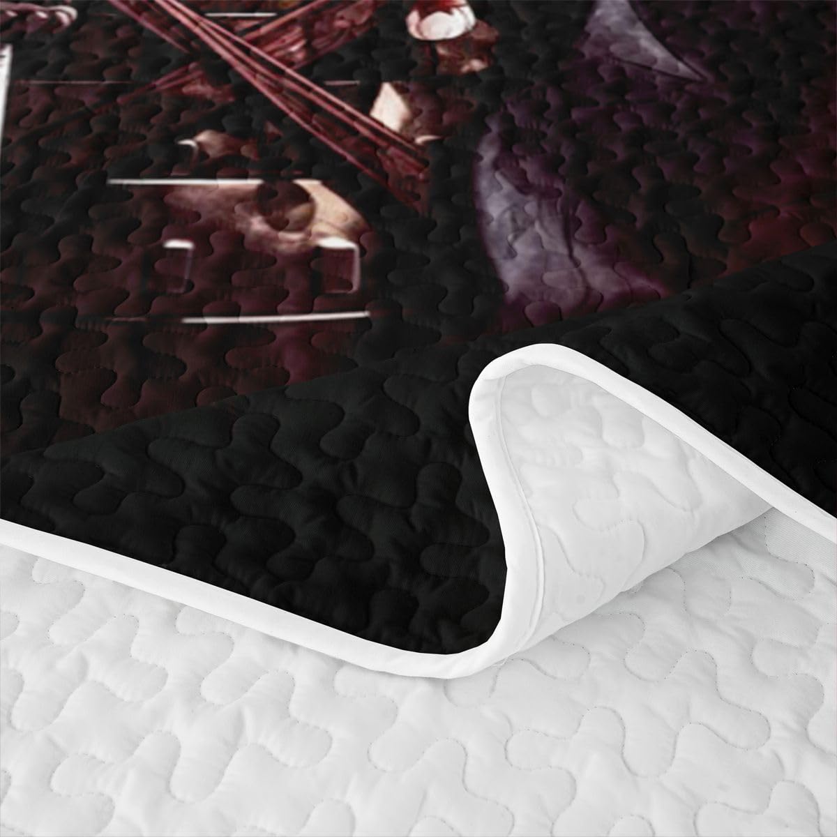 Erosebridal Japanese Samurai Quilts Twin Size - Japan Warrior Bedspread Coverlet Set, Cherry Blossom Quilt Coverlets 2Pcs (Only 1 Pillowcase)