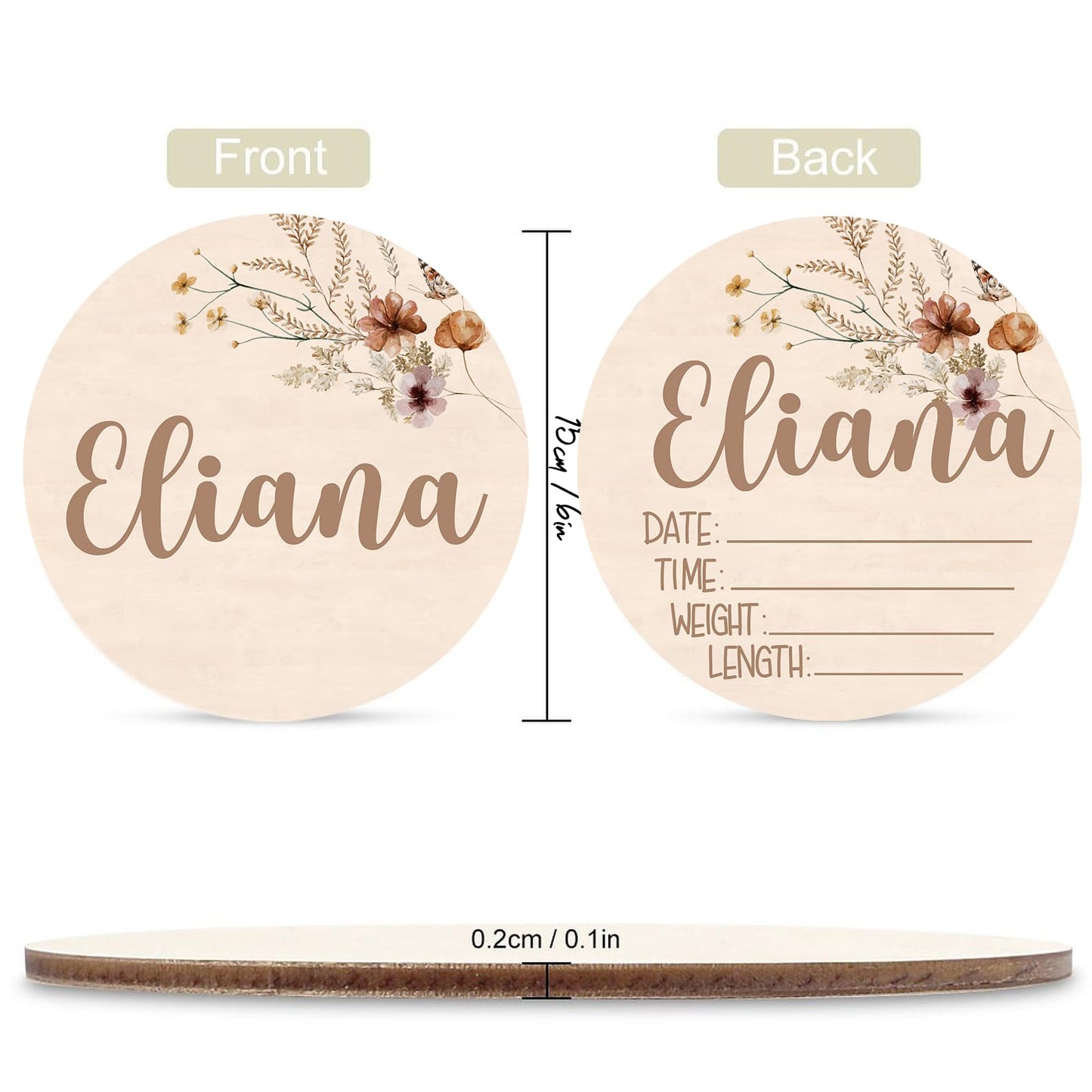 Personalized Baby Blanket with Name – Custom Knit Blanket, 27x40in Floral Embroidered Nursery Blanket for Girls – Customized Baby Blanket, Soft Newborn Gift & Custom Baby Gifts (Baby Brown)