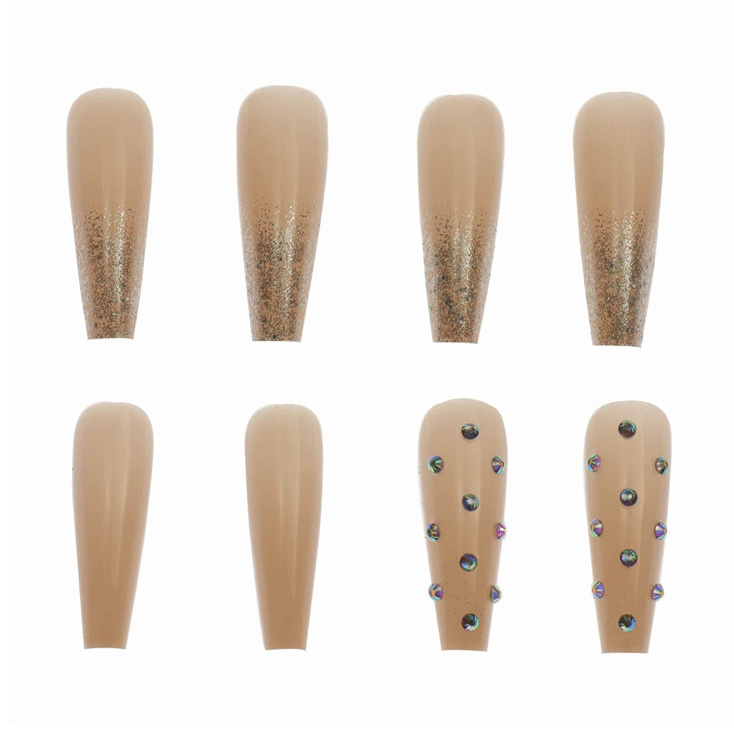 YoYoee Long Fake Nails Tips-Coffin Press on Nails Pink Ballerina False Nails for Women and Girls 24Pcs (gorgeous7)